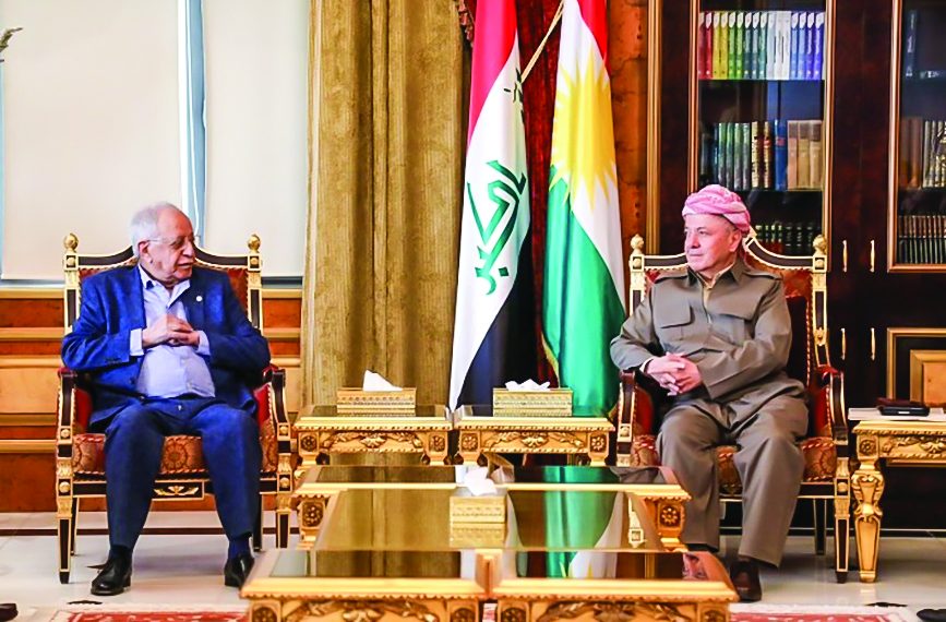 بارزاني يلتقي فخري كريم وعدداً من الكتّاب العرب.. وبحث في الثقافة والسياسة
